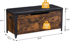 GAOMON Storage Chest, Wooden Storage Trunk with Metal Frame, Entryway Shoes Bench with Cushion, Large Storage Organizer, 39.4" Lift-Top Storage Chest with 2 Hinges for Bedroom, Living room
