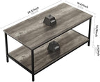 SAYGOER 2-Tier Coffee Table for Living Room Farmhouse Style Center Table with Storage Shelf Rectangle Wood Table for Large or Small Spaces Apartment Home Office, Easy Assembly Gray Wash