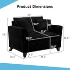 ERYE Living Room Accent Chair, Modern Corduroy Upholstered Chair Wider Seat Cushion Leisure Armchair W/2 Pillows and Removable Cover for Home Apartment,Bedroom,Office