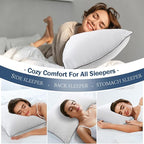 BPC Luxury Goose Feather Down Bed Pillows King Size Set of 2, Hotel Feather Pillows for Sleeping, 100% Organic Cotton Cover, Fluffy and Soft Support Surround Fill Polyester, Medium Firm, 20"x36"