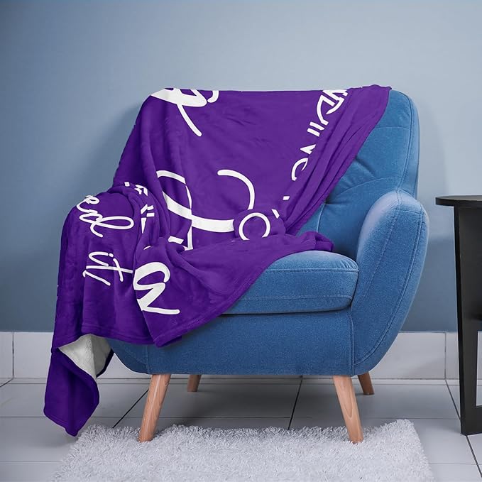 Pubrave Inspirational Gifts for Women, Get Well/Thinking of You/Cheer Up/Birthday Gifts for Women/Girls, Hug/Love Blanket Purple 60x50in