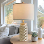 20.5" Modern Ceramic Bedside Lamp Set of 2 for Bedroom Decor Farmhouse Table Lamp for Living Room Office Dorm