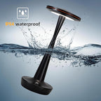 LED Cordless Table Lamps Rechargeable - Outdoor Battery Operated Portable Table Light 3 Color Stepless Dimming Tables Lamp with Memory Function, IP54 Waterproof for Patio Restaurant Dining (2 Black)