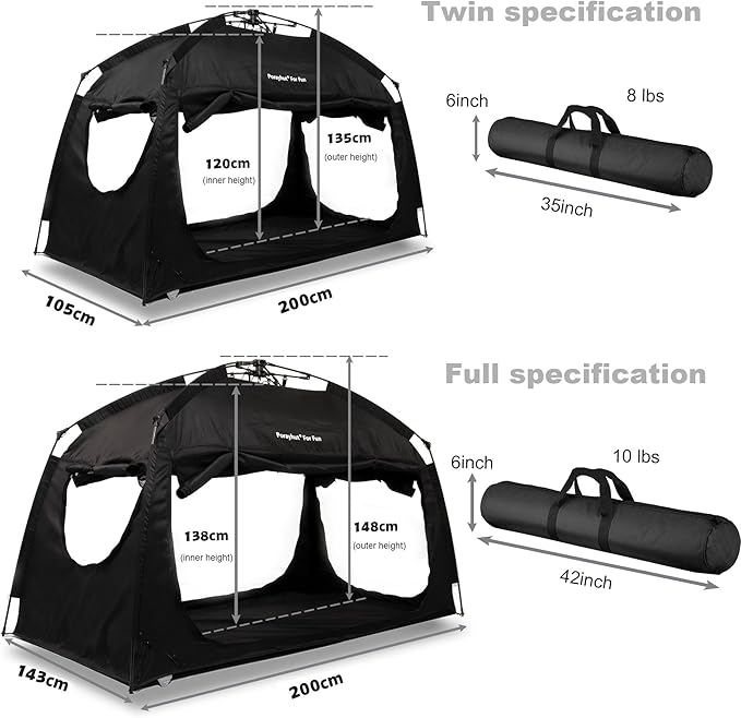 Indoor Instant Privacy Bed Tent for Sleeping,Quick Set-up Bed Canopies,Portable Bed Drapes with Large Space and 3 Doors (Blue, Twin)