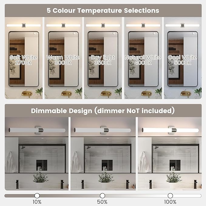 Modern Wall Sconce 38.2 Inch Brushed Nickel Bathroom Sconces Led Wall Lights with Acrylic Shade Hardwired Long Vanity Lighting Fixtures Over Mirror for Bedroom Living Room Hallway