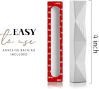 SURI Jewish Mezuzah for Door – 4 Inch White Concrete Mezuza Case with Printed Scroll, Fits a 3 Inch Mezuzzah Scroll, Self-Stick Adhesive, Gift Box Included