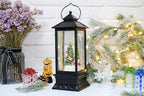 Eldnacele 12" Christmas Musical Snow Globe Lantern USB Lined Batteries Operated Water Glittering Lighted Lantern Santa Claus with 6H Timer Centerpiece (Santa Sleigh)