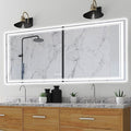 60x40 Inch Led Mirror for Bathroom with Front Light and Backlit, Bathroom Mirror with Led Lights, Vanity Mirror with Lights for Wall, Anti-Fog, Dimmable, Memory Function, Tempered Glass