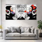Novatique Graffiti Canvas Wall Art Banksy Wall Art Abstract Animals Painting Print Monkey Street Art Graffiti Posters for Living Room Bedroom Office, 24"x 36"x 3Pcs