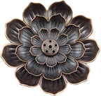 RLECS 4PCS Zinc Alloy Lotus Incense Holder 3.23 Inch Incense Ash Catcher Suitable for Living/Studies/Yoga/Tea Room