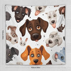 VUMIVI Cartoon Dog Head Tapestry Adorable Pets Humorous Style Abstract Art Illustration Tapestry Wall Hanging for Living Room Bedroom Dorm Classroom Aesthetic Decor W60xL60in