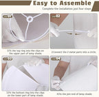16Inch Large White Linen Lamp Shades Set of 2,Classic Empire Style Fabric Lampshade for Table Lamps and Floor Lamps,Elegant Replacement Light Shade,Linen Lamp Shades with Spider Fitter and Harp