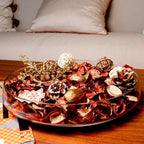 Qingbei Rina Christmas Potpourri Bags,Tea Scented Potpourri Bowl Filler Dried Flower, Home Fragrance Sachet, Winter Holiday Decorative Vase Decor,8.4 oz,Gold