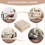 Tiita Outdoor Cushions Square Floor Pillow Thicken Tufted Seat Pad Large Floor Cushion for Yoga Meditation Living Room