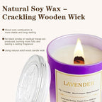 Lavender Candle Gift Set – 2 Pack Wood Wick Soy Wax Scented Candles with Gift Boxes, Long Lasting Relaxing Aromatherapy Candles for Home Decor, Holiday Gifts