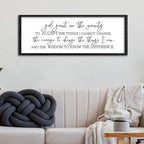 Surfapans Serenity Prayer Inspirational Religious Wall Art 32"×12" Christian God Grant Me The Serenity Courage Wisdom Positive Saying Quotes Sign Bible Verse Scripture Catholic Hanging Decor (Black)