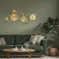 SIGNLEADER Metal Wall Art Decor Circle Shapes Minimalist Modern Abstract Wall Sculpture Hangings Home Decoration for Living Room, Bedroom, Bathroom, Kitchen, Outdoor - 36" Gold