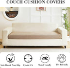 Couch Covers for 3 Cushion Sofa Pet Friendly Couch Cushion Covers Universal Sofa Covers Washable Stretch Slipcovers for Sectional Sofa (Texture Light Coffee,Large Triple Seat Cover)