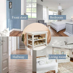 Shoe Rack Bench for Entryway with Storage, 32", 3-Tier Wooden Shoe Bench for Hallway, Front Door, Entrance, White