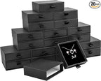 Jewelry Gift Boxes, 20 Pack 3.5×3.5x1Inch Cardboard Jewelry Boxes, Bulk Small Jewelry Boxes with Lids for Necklace Ring Earring Display Box (Black)