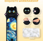 Mewaii Long Cat Plush 5 Sizes, 120% Extra Filling Giant Plushness Kids Body Pillow, Kawaii Cute Black Starry Cat Stuffed Animals Plushies, Big Long Body Pillow Plush Gift for Girls 53”