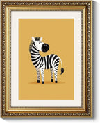ARPEOTCY Gold Framed Canvas Wall Art, 11x14 Inch Cute Zebra Nursery Wall Decor for Kids Room, Cartoon Safari Animal Artwork for Baby Room, Playroom, Toddler Bedroom Decorations