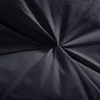 Luxurious Goose Down Feather Fiber Comforter, Exquisite Pinch Pleat Design, Black 108 x 98 , 100% Egyptian Cotton, 75 oz Fill Weight, Black,Oversize Cal King