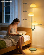 Lightdot 66IN Mushroom Floor Lamp 3-Lights Vintage Floor Lamps with 3000K Bulbs Included for Wedding Party Modern Dimmable Tall Standing Lamp for Living Room/Bedroom/Sofa Beside/Corner Decor-Green
