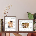 Egofine 11x14 Picture Frames Set of 4, Made of Solid Wood Covered by Plexiglass 5x7 and 8x10 with Mat or 11x14 without Mat, for Table Top Display and Wall Mounting Photo Frame Brown