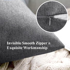 MIULEE Pack of 2 Decorative Outdoor Solid Waterproof Throw Pillow Covers Euro Sham Faux Linen Garden Farmhouse Cushion Cases for Patio Tent Balcony Couch Sofa 24x24 Inch Light Grey