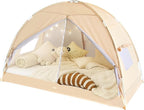 LEEDOR Bed Canopy for Kids/Adults,Mosquito Net & Privacy Tent 2-in-1 Bed Tent,Air Ventilation Mesh & Blackout Cloth Double Design Dream Tent,Indoor Safety Bed Tent for Girls/Boys Twin (No Mattress)