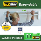 EZ SHELF- Closet Shelf with Hanging Rod, Expands 40.5-73", White, Closet Shelves Hold 200 lbs, Easy Install Closet Organizer to 2 Side Walls, Alternate for Closet Wire Shelving & Laundry Room Shelves