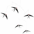 5 Flying Swallows Hanging Mobile - 24 Inches - Premium-Grade Cardstock - Handmade in Denmark by Flensted