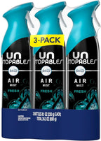 Febreze Air Mist, Air Freshener Spray, Odor Fighting Room Spray, Deodorizer for Home Bathroom Kitchen Office Apartment Dorm Room Classroom, Unstopables Fresh Scent, 8.1oz (Pack of 3)