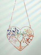Jovivi 7 Chakra Heart Crystal Tree Hanging Ornament Healing Crystals Stones Gemstone Room Bedroom Wall Home Yoga Decor for Feng Shui Meditation Christmas Tree Ornament