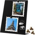 Magnetic Display Board - Desktop Metal Memo Board for Notes & Photos, 11x9.8 Inch Small Black Magnetic Bulletin Board, Includes Clips for Office, Room Decor (11 * 12.6inch, Count, 4)