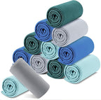 Newwiee 12 Pcs Fleece Throw Blankets Bulk 50'' x 60'' Oeko-tex Standard 100 Certified Spring Outdoor Wedding Guest Blankets Lightweight for Sleepover Donation Lap Pet Sofa Home (Green Shades)