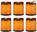 Fall & Christmas Candles, Soy Candles Set - 7Oz * 6 Pack, Holiday/Birthday/Christmas Gifts for Women & Men, Autumn Scents of Hello Fall/Spice Pumpkin/Apple Cider/Hot CocoaCinnamon & Cedar/Maple Latte