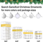 White 2.5" Christmas Balls Christmas Tree Decoration Ornaments Shatterproof Hanging Balls for Birthday Halloween Holiday Wedding Decorations Set of 18pcs