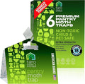 Taro Pantry Moth Traps with Pheromones - 6-Pack with Bonus Hangers - Moth Killer for Kitchen, Pantry, Closet - Sticky Moth Traps for House Indoor - Get Rid of Moths