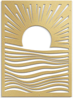 SIGNLEADER Metal Wall Art Decor Moons in Landscape Minimalist Modern Abstract Wall Sculpture Hangings Home Decoration for Living Room, Bedroom, Bathroom, Kitchen, Outdoor - 36" Gold