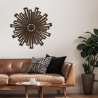 SIGNLEADER Metal Wall Art Decor Bronze Abstract Shapes Minimalist Modern Abstract Wall Sculpture Hangings Home Decoration for Living Room, Bedroom, Bathroom, Kitchen, Outdoor - 30" Bronze
