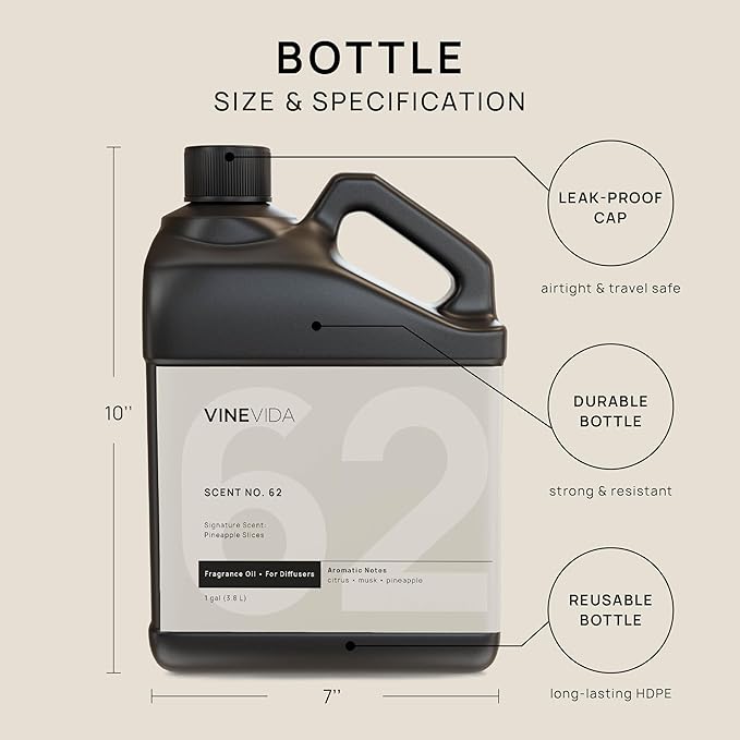 VINEVIDA [128 Fl Oz] Pineapple Slices Fragrance Oil for Cold Air Diffusers, Essential Oils for Diffuser Oil Refill & Air Freshener Room Spray
