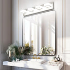 Ralbay 5 Color Temperature Brushed Nickel Vanity Lights for Bathroom 4 Lights Dimmable Acrylic Modern LED Brushed Nickel Bathroom Lighting Fixtures