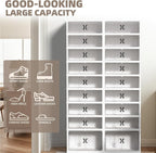 Dollate 9 Tiers 36 Pairs Foldable Shoe Rack, Large Shoe Storage with Magnetic Clear Door, Easy Assembly and Freely Movable Shoes Organizer, Large Capacity Shoe Shelf for Cloakroom, Entryway