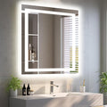 30"x36" LED Bathroom Mirror with Lights, Front and Backlit Mirror, Anti-Fog Vanity Mirror with Lights, Stepless Dimmable LED Mirror, 3 Colors Smart (Horizontal/Vertical)