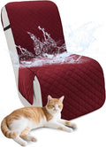 Reclining Sectional Couch Covers 100% Waterproof L Shape Recliner Couch Covers for Sofa Pets Washable Anti Slip 1 Additional Couch Cover for Reclining Couch (Additional Seat, Wine Red)