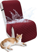 Reclining Sectional Couch Covers 100% Waterproof L Shape Recliner Couch Covers for Sofa Pets Washable Anti Slip 1 Additional Couch Cover for Reclining Couch (Additional Seat, Wine Red)