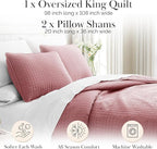 Southshore Fine Living, Inc. Oversized King Quilt Bedding Set with 2 Pillow Shams, Marsala Coverlet, King Size/California Bedspread, Soft Microfiber Bedding, Easy Care, Machine Washable, Marsala