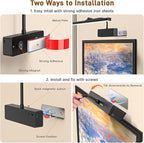 Picture Light, 15.35inch Wireless Picture Lights for Wall Rechargeable, 5400mAh Battery Wall Light with Remote, 3 Color Art Lighting for Paintings with Timer and Dimmable Artwork Display (Black-2PCS)